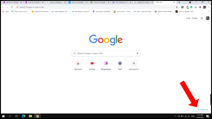 how to change background on chrome