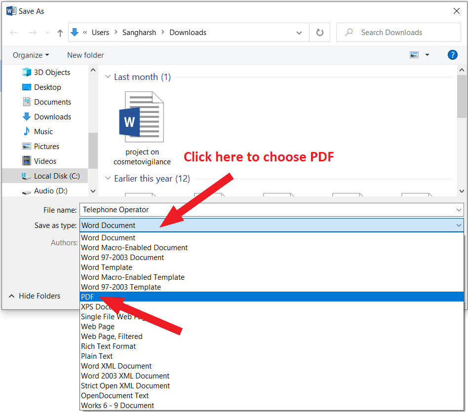 how to make pdf in whatsapp