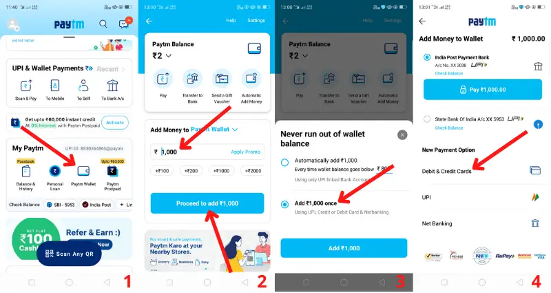 how to add money to paytm wallet