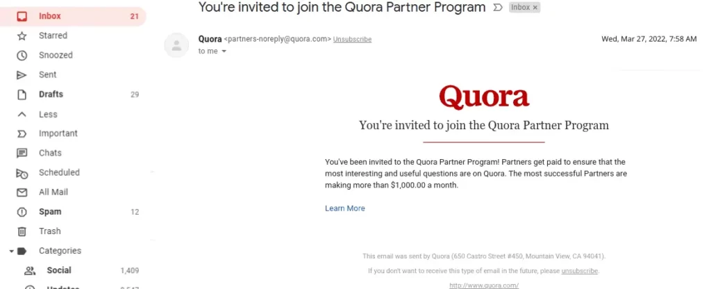how to join quora partner program