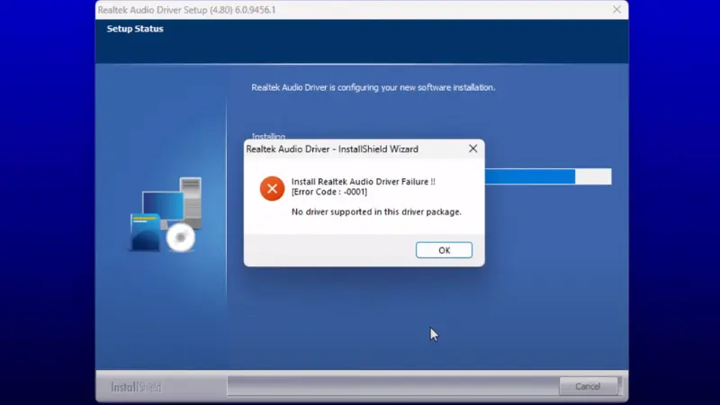 You are currently viewing [Fixed] Install Realtek Audio Driver Failure Error code 0001